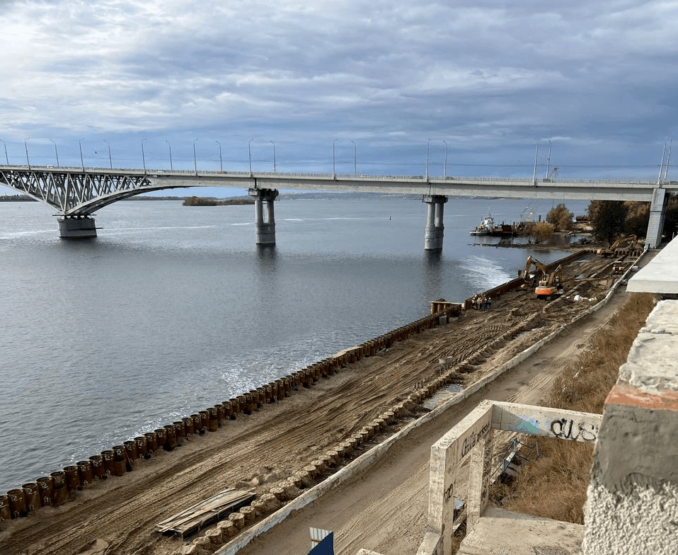 Объект берегоукрепления в Саратове
